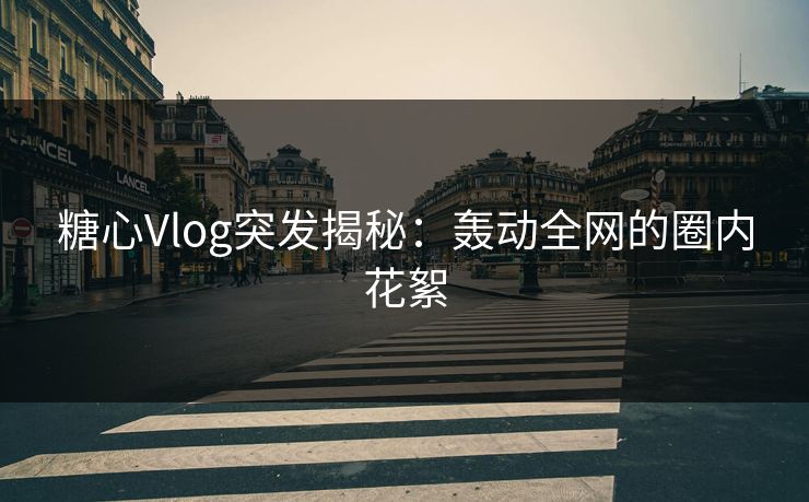糖心Vlog突发揭秘：轰动全网的圈内花絮