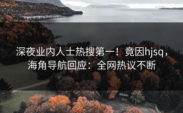 深夜业内人士热搜第一！竟因hjsq，海角导航回应：全网热议不断