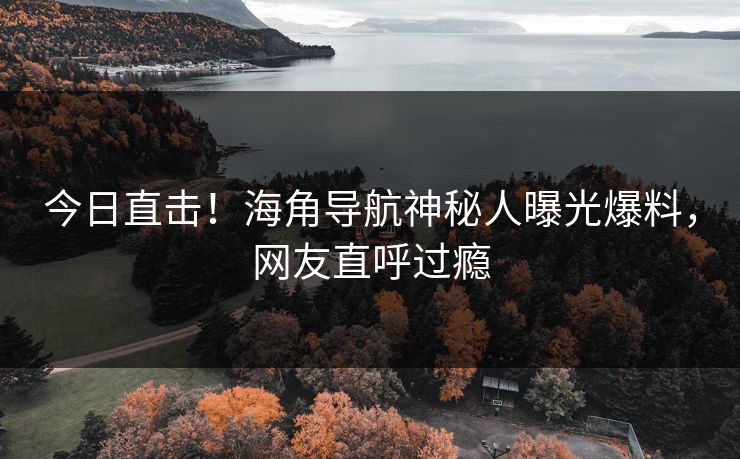 今日直击！海角导航神秘人曝光爆料，网友直呼过瘾