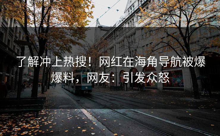 了解冲上热搜！网红在海角导航被爆爆料，网友：引发众怒