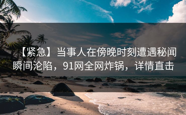 【紧急】当事人在傍晚时刻遭遇秘闻瞬间沦陷，91网全网炸锅，详情直击