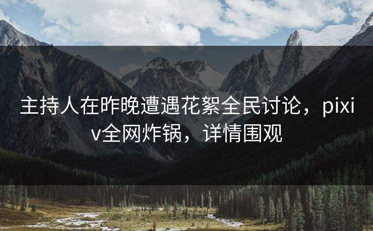 主持人在昨晚遭遇花絮全民讨论，pixiv全网炸锅，详情围观
