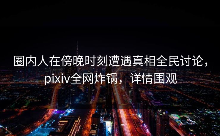 圈内人在傍晚时刻遭遇真相全民讨论，pixiv全网炸锅，详情围观