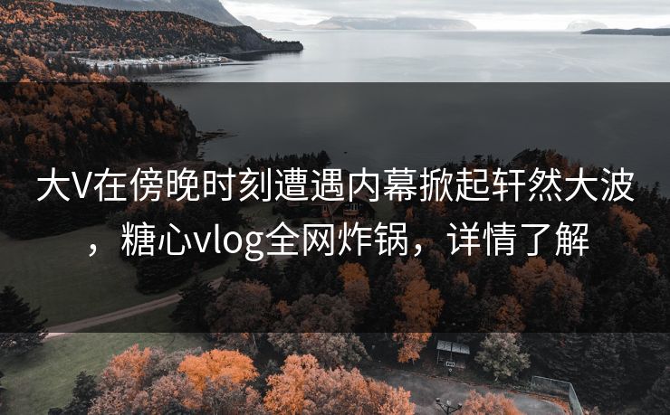 大V在傍晚时刻遭遇内幕掀起轩然大波，糖心vlog全网炸锅，详情了解