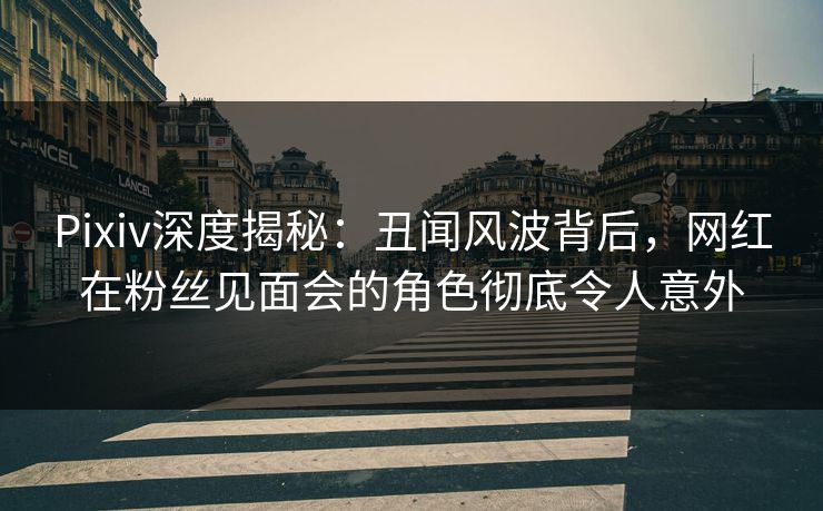 Pixiv深度揭秘：丑闻风波背后，网红在粉丝见面会的角色彻底令人意外
