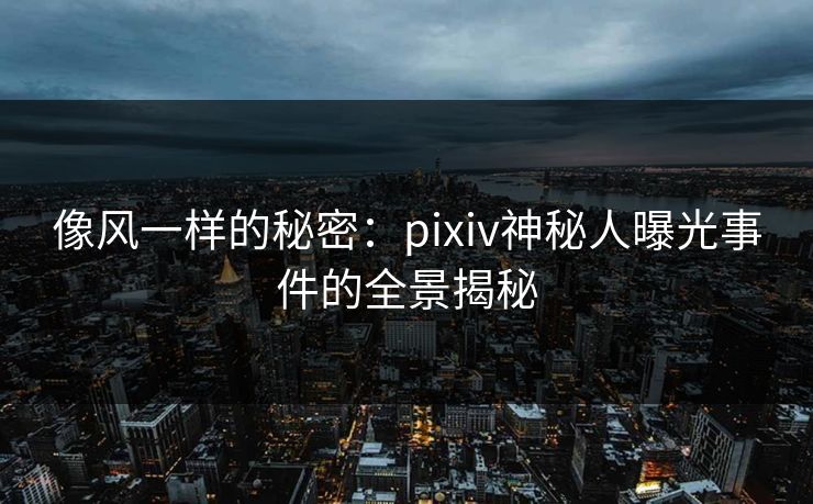 像风一样的秘密：pixiv神秘人曝光事件的全景揭秘